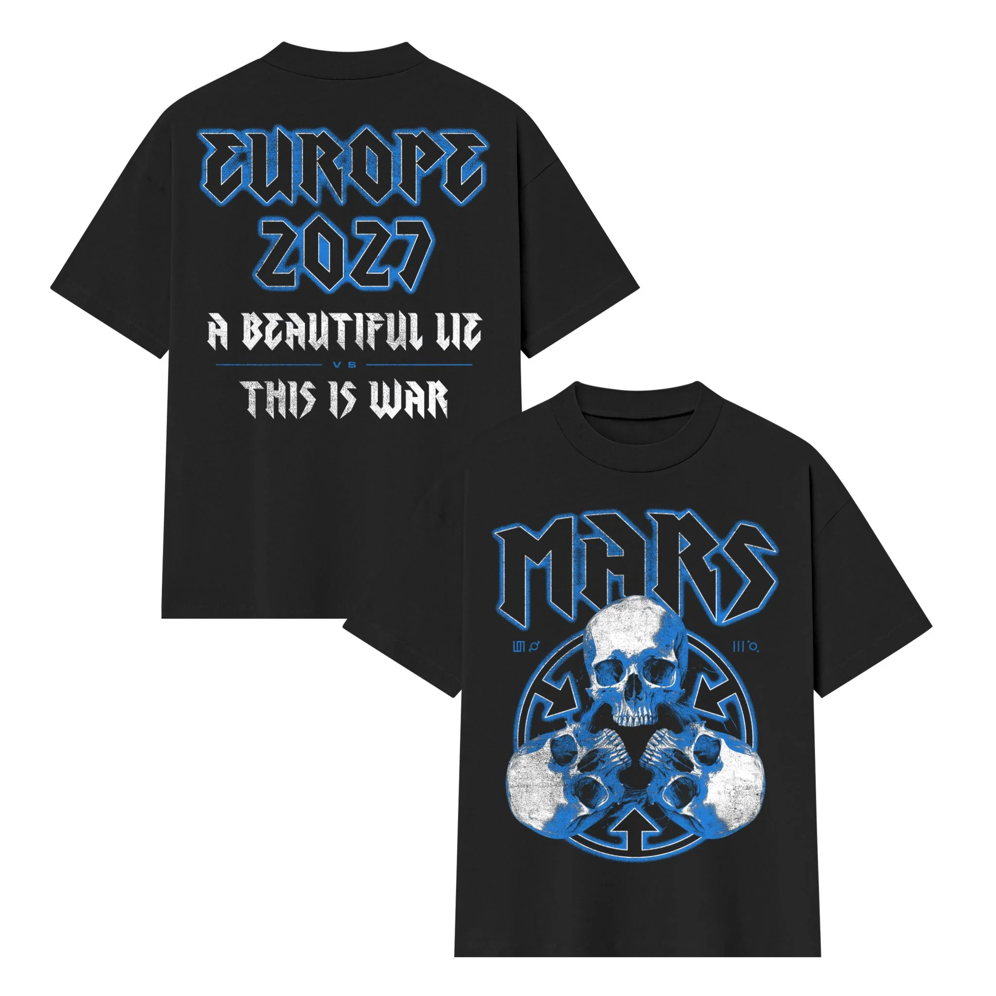 European Tour 2027 Blue Skulls Tee